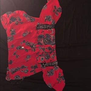 Off the shoulder cropped shirt